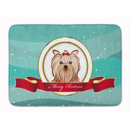 Carolines Treasures Yorkie Yorkishire Terrier Christmas Machine Washable Memory Foam Mat BB1514RUG
